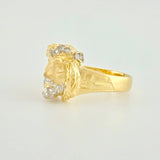 Anillo Rostro Cristo 8.7g / T9 1/4 Dos Oros Amarillo Blanco 18K