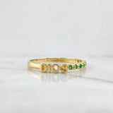 Anillo Dios Esmeraldas 14pts  1.2g / T5 1/2 Oro Amarillo 18K