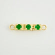 Herraje Trilogía Vertical Esmeraldas 15pts 1.15g / 1.7cm Oro Amarillo 18K