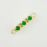 Herraje Trilogía Vertical Esmeraldas 15pts 1.15g / 1.7cm Oro Amarillo 18K