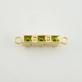 Herraje Trilogía Vertical Esmeraldas 15pts 1.15g / 1.7cm Oro Amarillo 18K