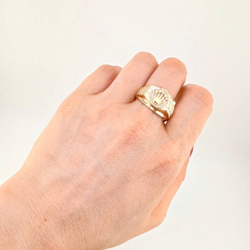 Anillo Correa Corona 6.45g / T11 Oro Amarillo 18K