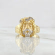 Anillo Rostro Cristo 8.7g / T9 1/4 Dos Oros Amarillo Blanco 18K