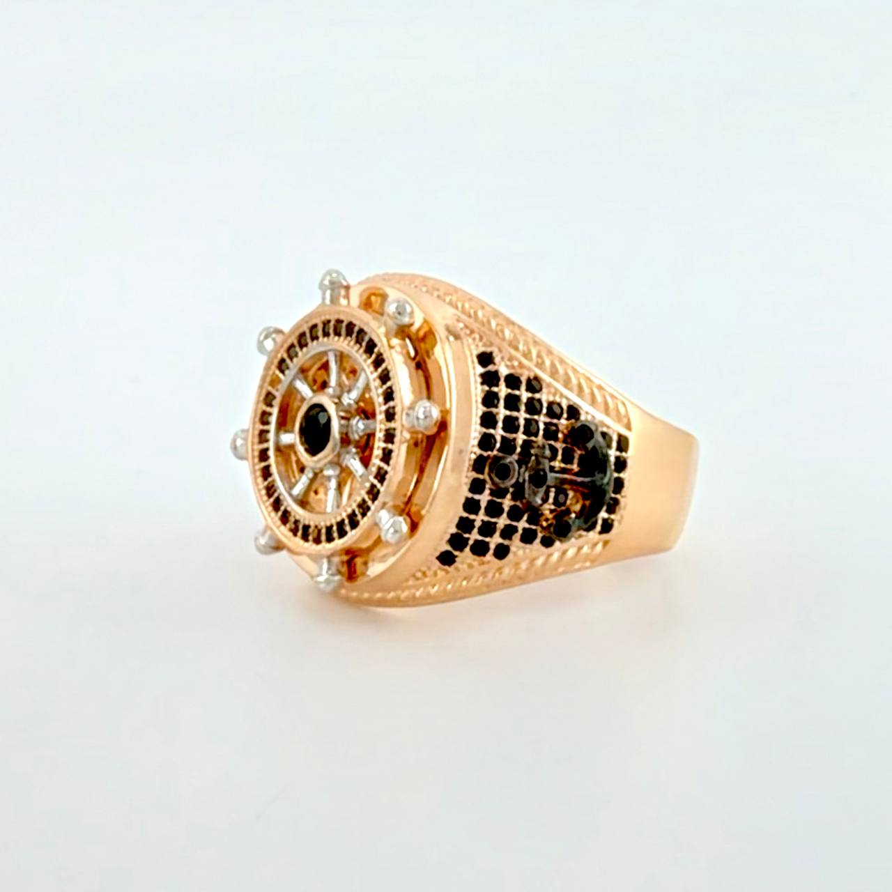 Anillo Timón Móvil 12.7g / T10 1/4 Oro Rosa 18K