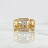 Anillo Trio Elefantes 5.75g / T7 3/4 Tres Oros 18K