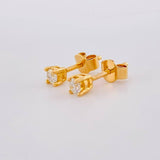 Topos Cuatro Garras Diamantes 25pts 1.15g / 3.4mm Oro Amarillo 18K