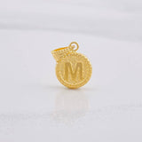 Dije Circulo Letra M 0.6g / 1.7cm Oro Amarillo 18K