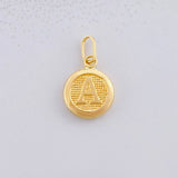 Dije Circulo Letra A 0.4g / 1.6cm Oro Amarillo 18K