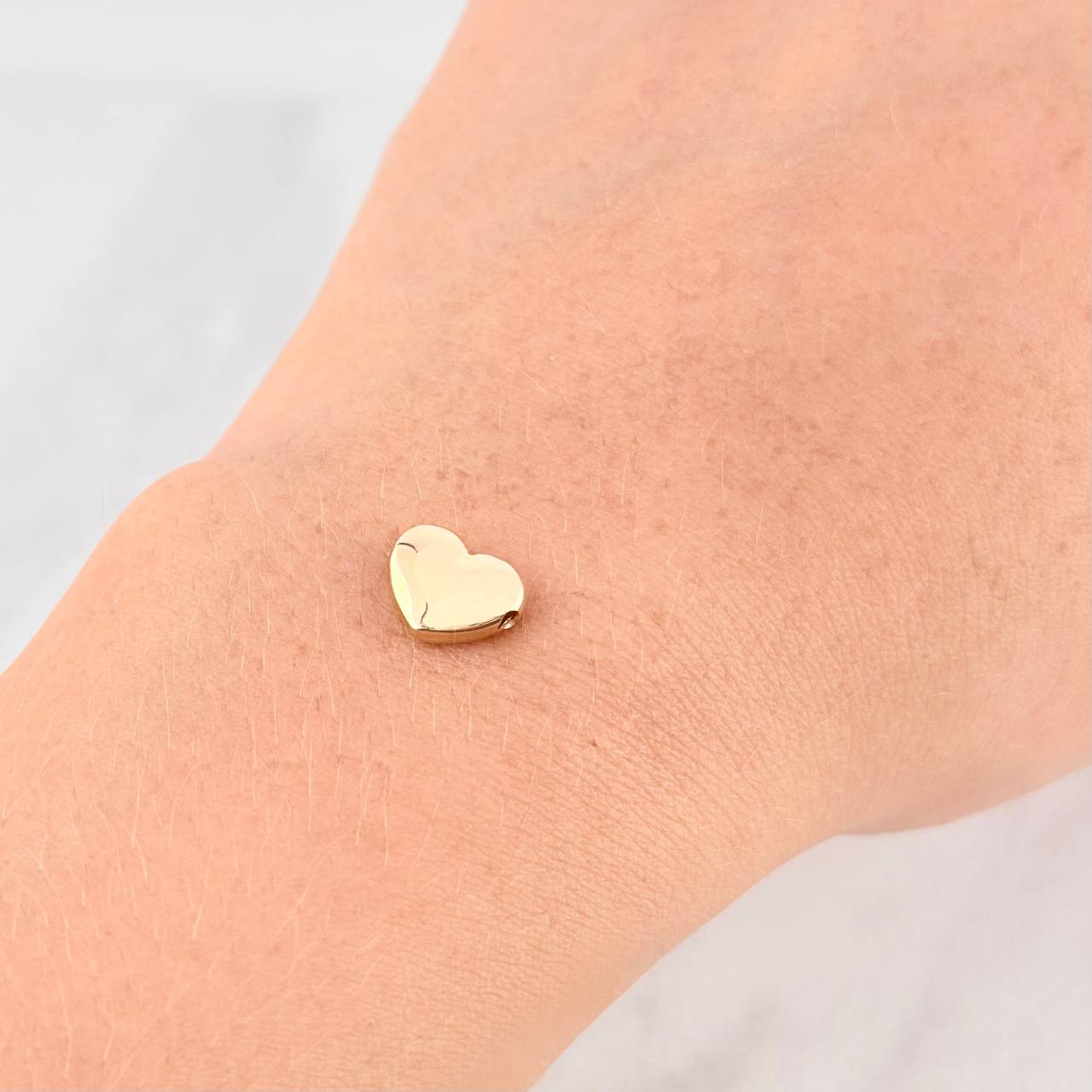 Herraje Corazón Liso 0.3g / 1cm Oro Amarillo 18K