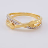 Anillo Entrelezado Corazones 3.55 g / T7 1/4 Oro Amarillo 18K