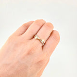 Anillo Entrelezado Corazones 3.55 g / T7 1/4 Oro Amarillo 18K