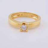 Anillo Solitario Liso Grueso 4 g / T6 Oro Amarillo 18K