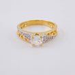 Anillo Solitario Cinta Diagonal Brillante 2.75 g / T4 3/4 Dos Oros Amarillo Blanco 18K