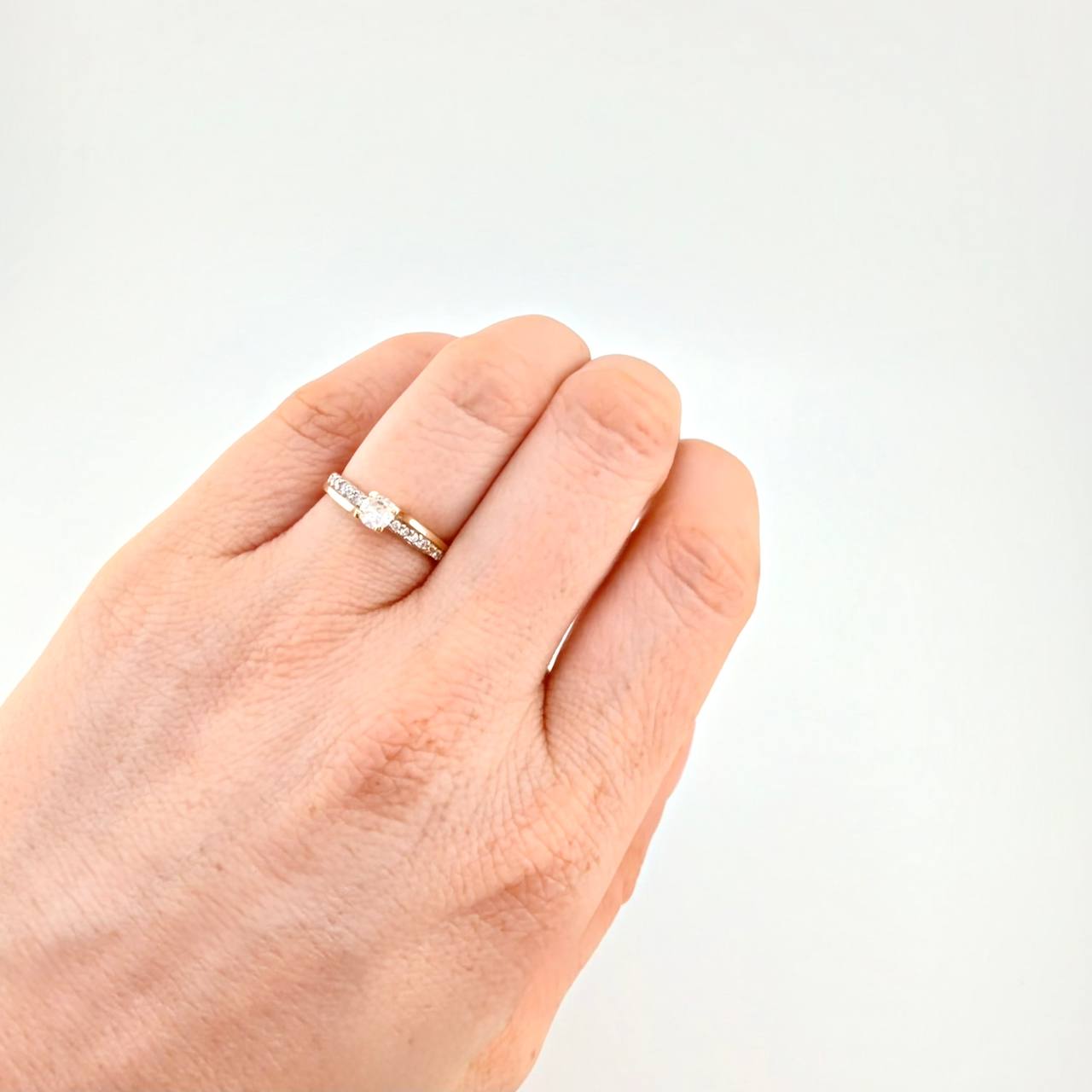 Anillo Solitario Doble Esplendor 2.05 g / T6 1/4 Oro Amarillo 18K