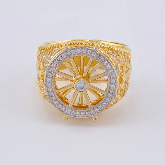 Anillo Timon Movil 13 g / T11 1/2 Dos Oros Amarillo Blanco 18K