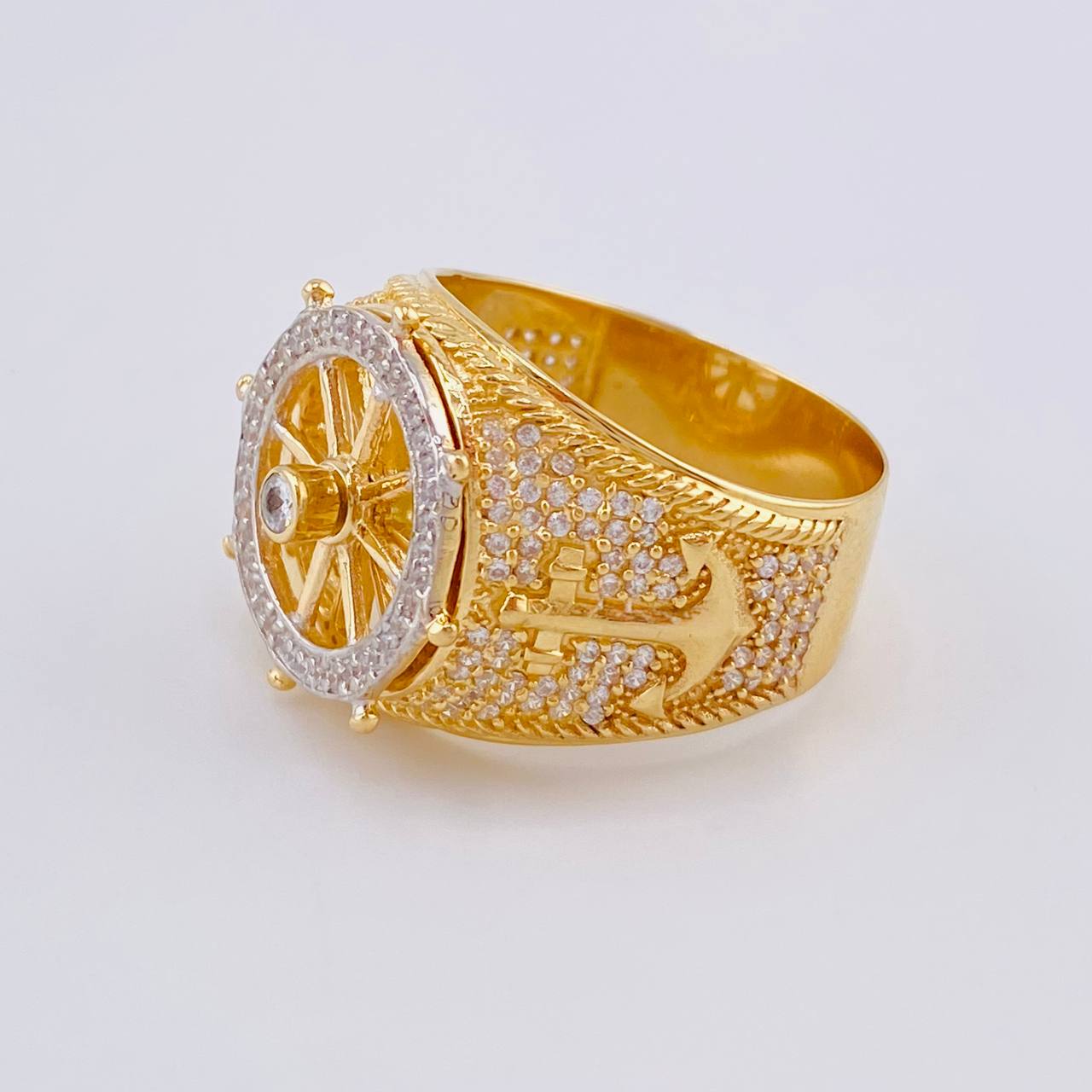 Anillo Timon Movil 13 g / T11 1/2 Dos Oros Amarillo Blanco 18K