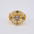 Anillo Brujula Estrella Cardinal 9.65 g / T10 1/4 Tres Oros 18K