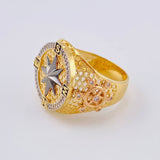 Anillo Brujula Estrella Cardinal 9.65 g / T10 1/4 Tres Oros 18K
