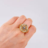 Anillo Brujula Estrella Cardinal 9.65 g / T10 1/4 Tres Oros 18K