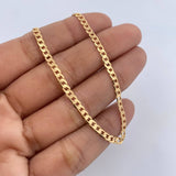Pulso Cubano 3.85gr / 22cm / 3mm Plana Oro Amarillo +0 18K &