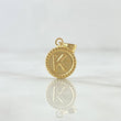 Dije Letra K Mate 0.6gr / 1.5cm / Circulo Cargador Bordeado Oro Amarillo 18K