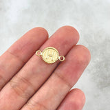 Herraje Letra H Mate 0.6gr / 1.7cm / Circular Bordeado Oro Amarillo 18K