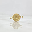 Herraje Letra K Mate 0.65gr / 1.7cm-Circulo Bordeado  Oro Amarillo 18K