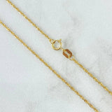 Set Cadena Lazo 1.05gr / 50cm / 1.2mm + Dije Cruz Lisa 0.25gr / 1.5cm Oro Amarillo 18K (Oferta)