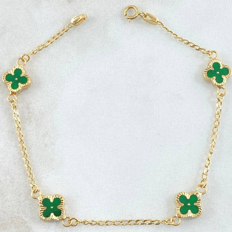Pulso Espiga Trebol 2.6gr / 17cm / Oro 18K