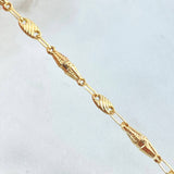 Cadena Rustica Dubai Rayado 9.5gr / 60cm / Oro 18K