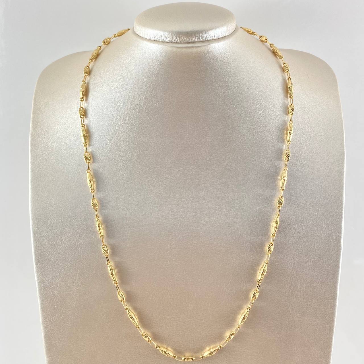 Cadena Rustica Dubai Rayado 9.3gr / 60cm / Oro 18K