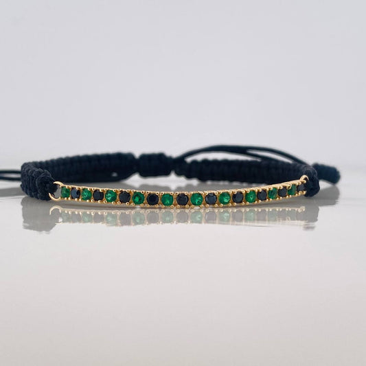 Pulsera Tejida Lineal Oro Amarillo 18K