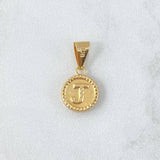 Dije Letra J Lisa 0.7gr / 1.9cm / Circulo Bordeado Oro Amarillo 18K
