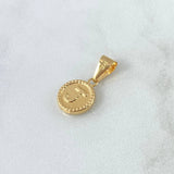 Dije Letra J Lisa 0.7gr / 1.9cm / Circulo Bordeado Oro Amarillo 18K