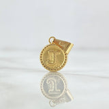 Dije Letra J Lisa 0.7gr / 1.9cm / Circulo Bordeado Oro Amarillo 18K