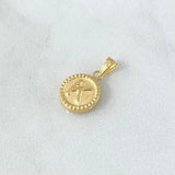 Dije Letra K Mate 0.6gr / 1.5cm / Circulo Cargador Bordeado Oro Amarillo 18K