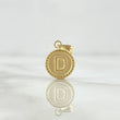 Dije Letra D Mate 0.65gr / 1.5cm / Circulo Cargador Bordeado Oro Amarillo 18K