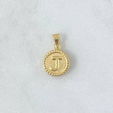 Dije Letra J Mate 0.6gr / 1.7cm / Circulo Bordeado Oro Amarillo 18K *