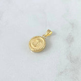 Dije Letra J Mate 0.6gr / 1.7cm / Circulo Bordeado Oro Amarillo 18K *