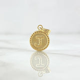 Dije Letra J Mate 0.6gr / 1.7cm / Circulo Bordeado Oro Amarillo 18K *