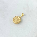 Dije Letra H Mate 0.6gr / 1.7cm / Circulo Bordeado Oro Amarillo 18K