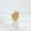 Dije Letra I Mate 0.6gr / 1.7cm / Circulo Bordeado Oro Amarillo 18K *