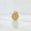 Dije Letra E Mate 0.65gr / 1.5cm / Circulo Cargador Bordeado Oro Amarillo 18K ©