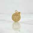 Dije Letra W Mate 0.55gr / 1.5cm / Circulo Cargador Bordeado Oro Amarillo 18K
