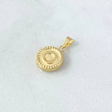 Dije Letra O Mate 0.55gr / 1.7cm / Circulo Cargador Bordeado Oro Amarillo 18K