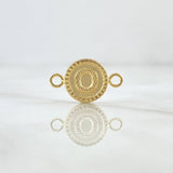 Herraje Letra O 0.45gr / 1.5cm / Circulo Bordeado Oro Amarillo 18K