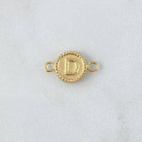 Herraje Letra D 0.45gr / 1.5cm / Circulo Bordeado Oro Amarillo 18K