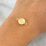 Herraje Letra D Mate 0.55gr / 1.7cm / Circular Bordeado Oro Amarillo 18K