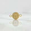 Herraje Letra D Mate 0.55gr / 1.7cm / Circular Bordeado Oro Amarillo 18K