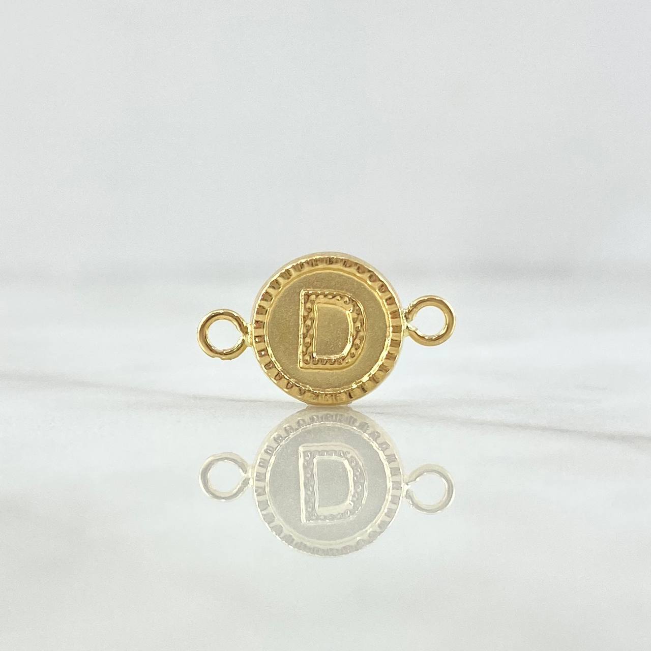 Herraje Letra D 0.45gr / 1.5cm / Circulo Bordeado Oro Amarillo 18K